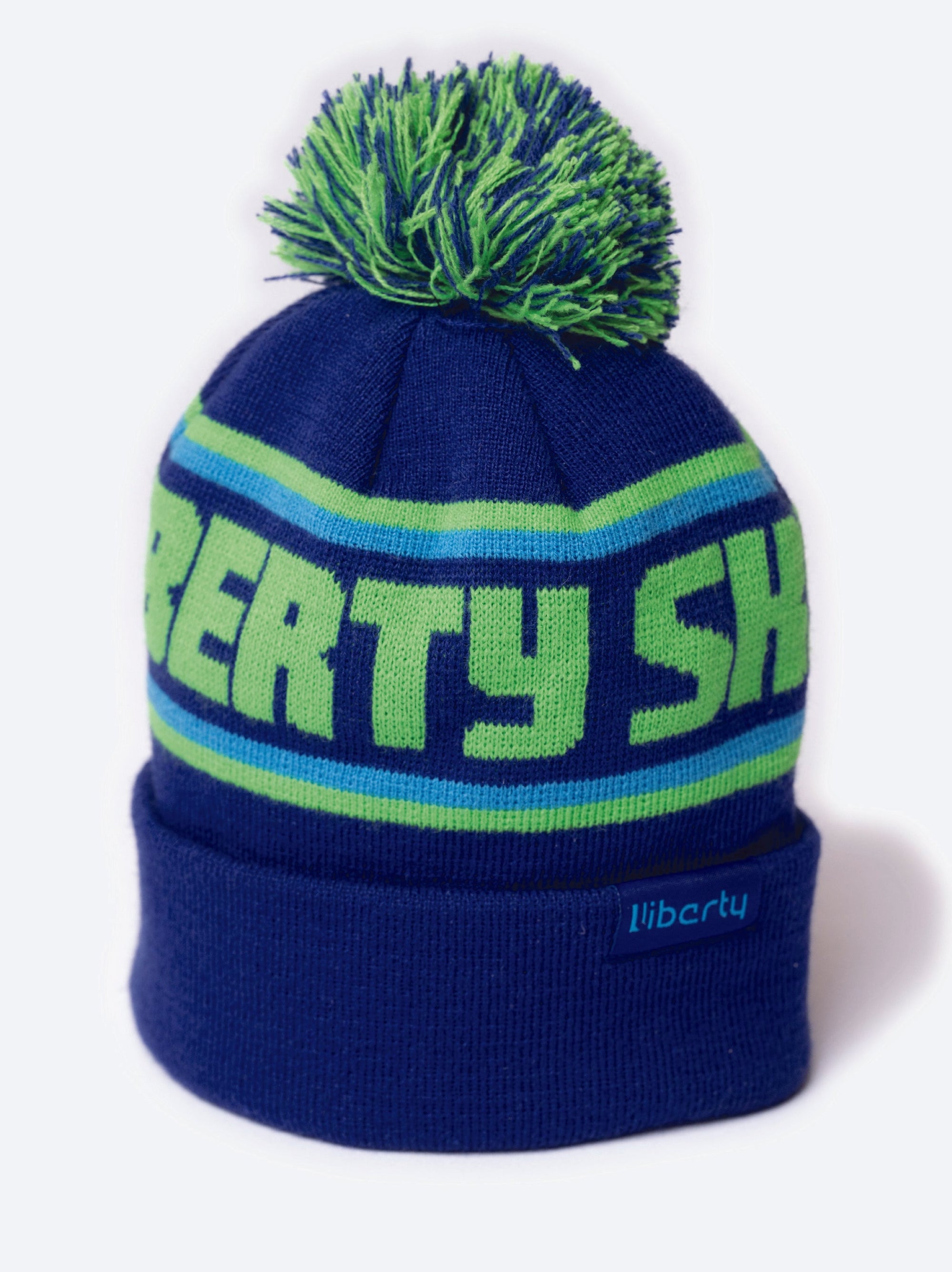 Liberty Skis Softgoods Blue/Green Pom Pom Hat Blue/Green