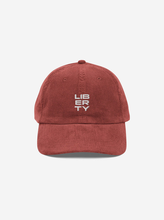 Liberty Skis Gear Burgundy Stacked Logo Corduroy Cap