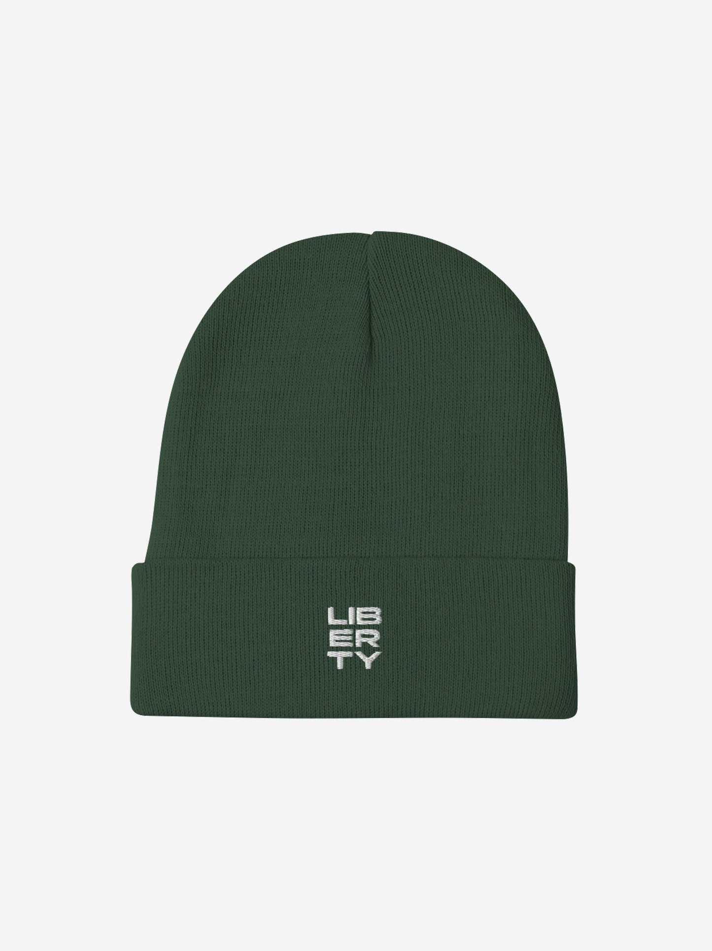 Liberty Skis Gear Dark green Stacked Logo Embroidered Beanie