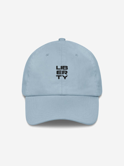 Liberty Skis Gear Light Blue Stacked Logo Dad Hat