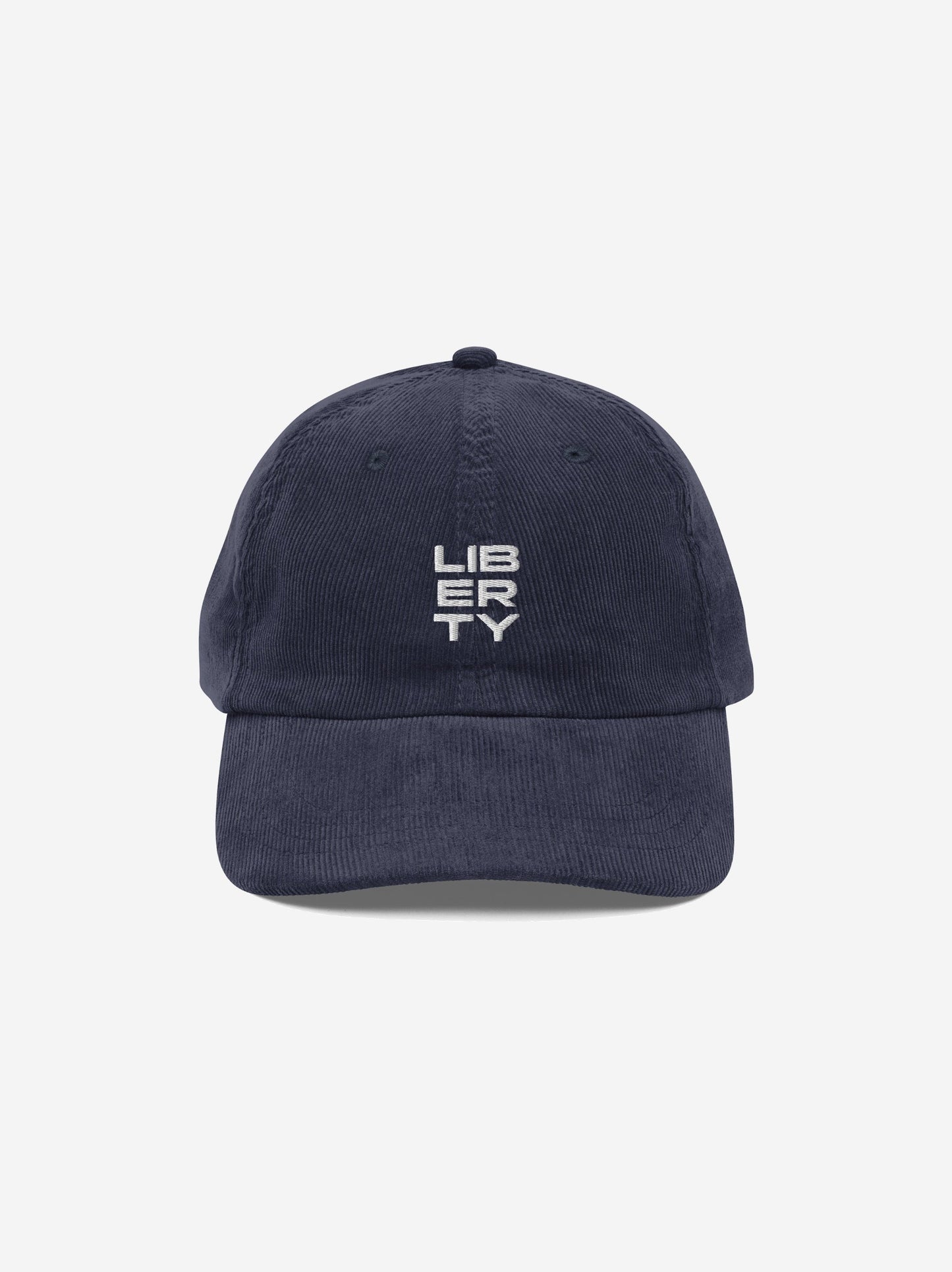 Liberty Skis Gear Navy Stacked Logo Corduroy Cap